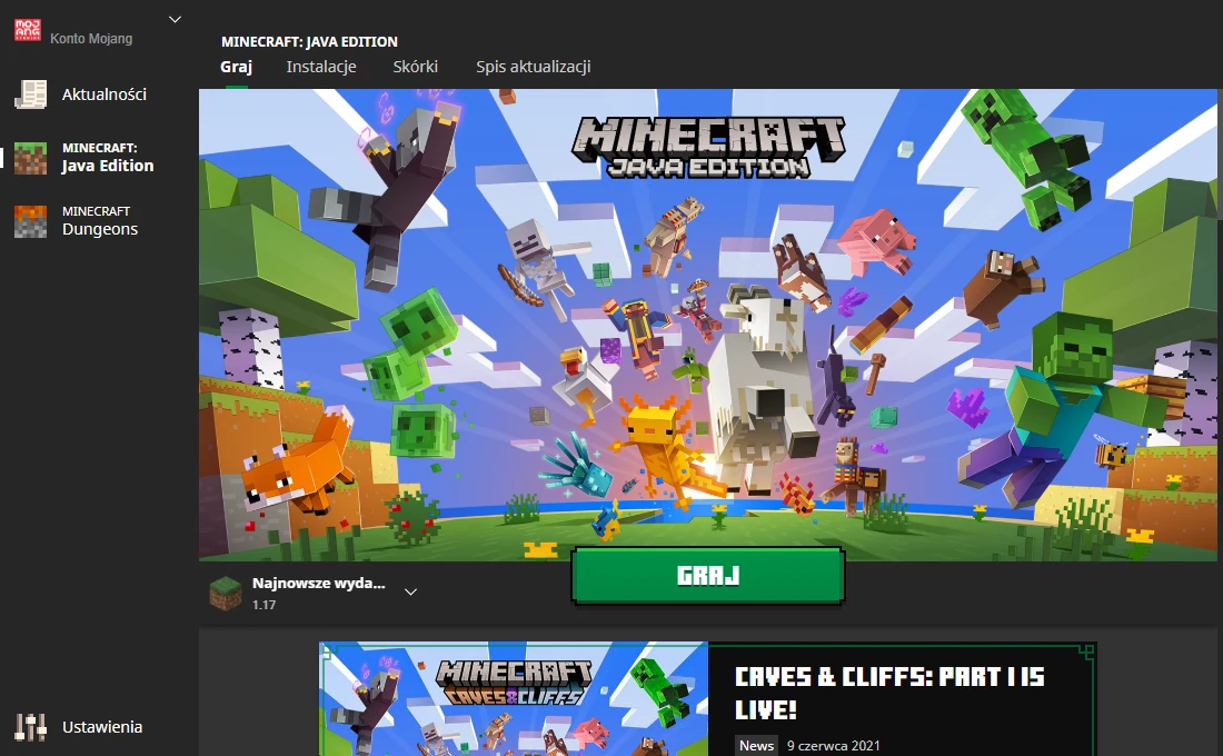 Oficjalny launcher Minecraft z minecraft.net